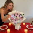 thumbnail image 4 of Handmade Crochet Bouquet, Knitted Sunflower & Rose Flower Bouquet, 12.6" Never Wilt Artificial Flowers for Valentine's Day, Mother's Day, Birthday Gift, Home Decor (Size & Style as Pictured), 4 of 4