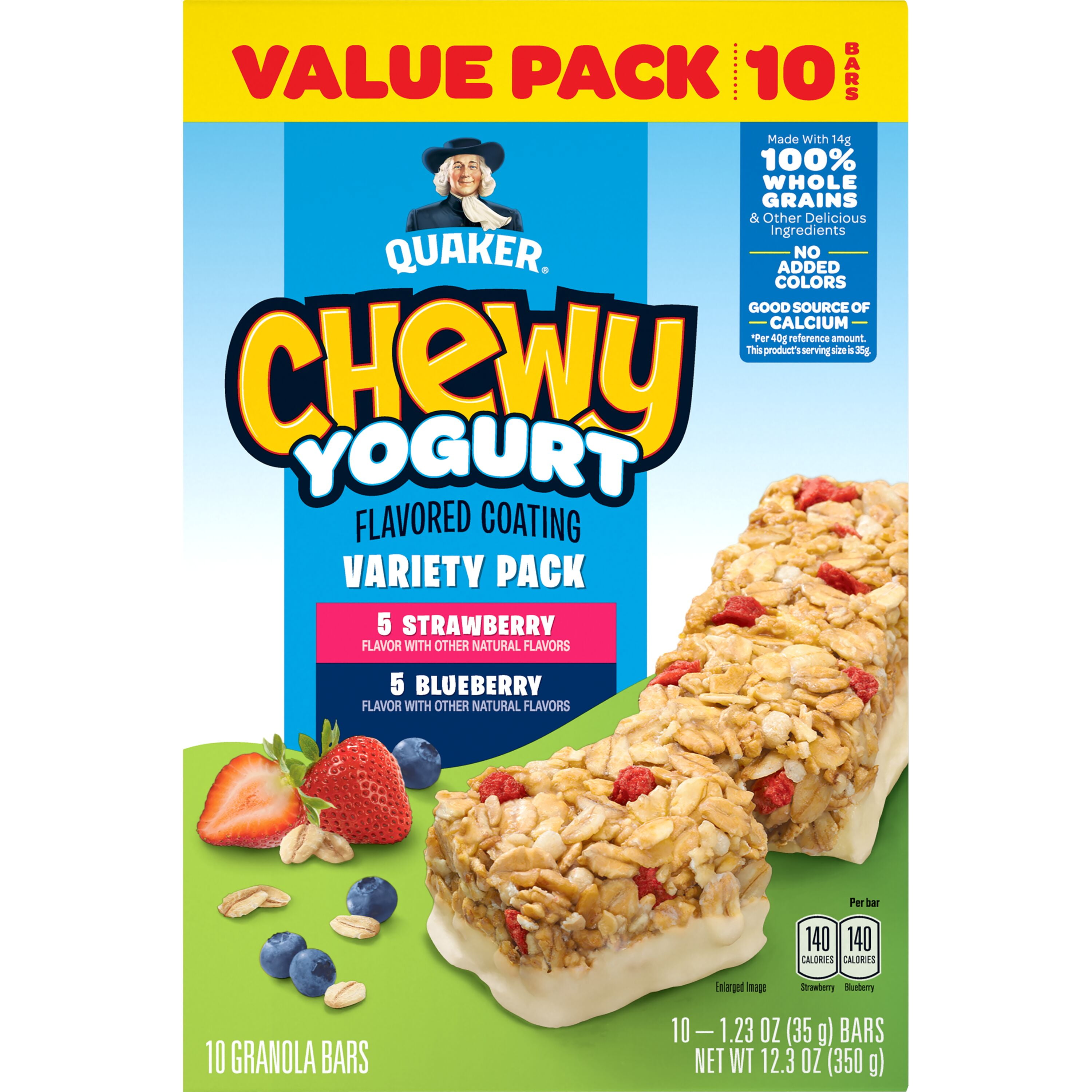 Quaker Chewy Yogurt Strawberry and Blueberry Variety Pack, 12.3 oz,  10 Count