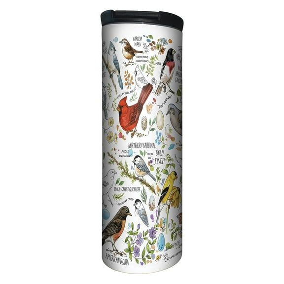 Highland Home "Bird Drawing" 17 oz. Double Wall Stainless Steel Tumbler w/Lid