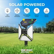 Bell + Howell Bionic Adjustable Spotlight Motion Sensor Outdoor Lights, 500 Lumens Solar Flood Motion Light Outdoor, Solar Security Flood Lights As Seen on TV, Stake Included