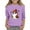 Purple, variant on YunPes Children's Girls' Casual Halloween 2D Printed Round Neck Three Quarter Sleeve T Shirt Top Monogram Top