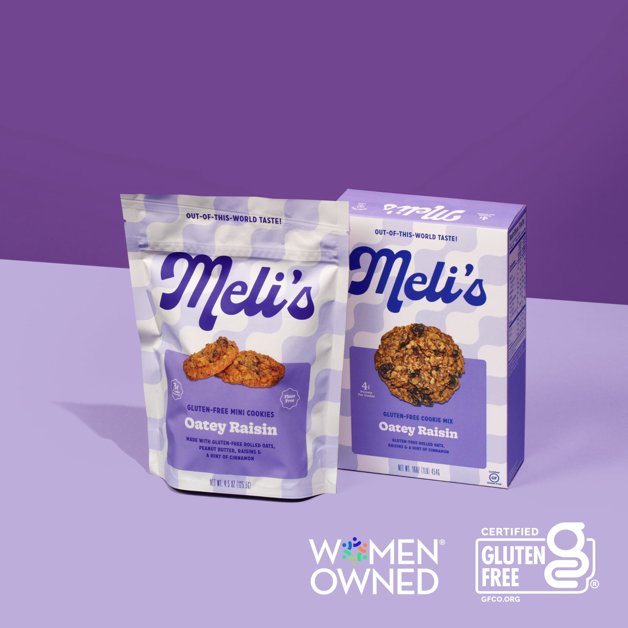 Meli's Monster Cookies - Oatey Raisin Mini Cookies - Case Of 6-4.5 oz, Baked