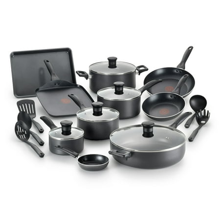 T-Fal Easy Care Thermo-spot Non-stick Dishwasher Safe Grey Cookware Set, 20 (Best Cookware Brands Reviews)