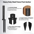 Fence Post Anchor Kit, Heavy Duty Steel Fence Post Repair Stakes, Fence