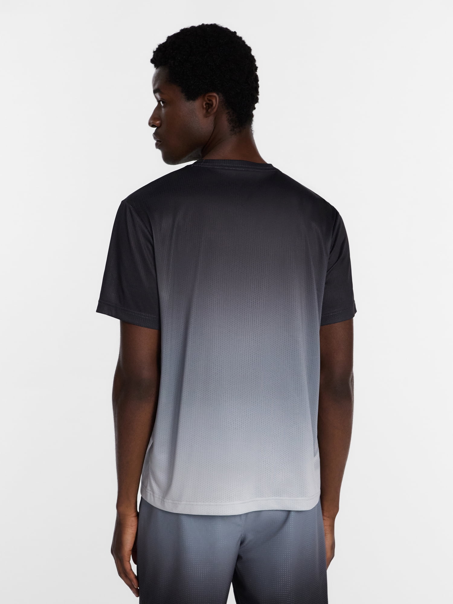 Athletic Works Men's and Big Men's Active Ombre Perforated Mesh Performance Tee Shirt, Sizes XS-5XL