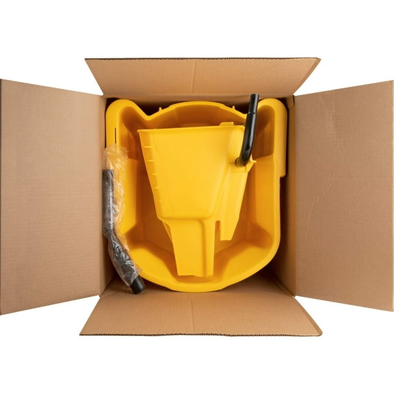 Genuine Joe GJO60466 Splash Guard Mop Bucket and Wringer, 6.5 Gallon Capacity, Yellow, Plastic,