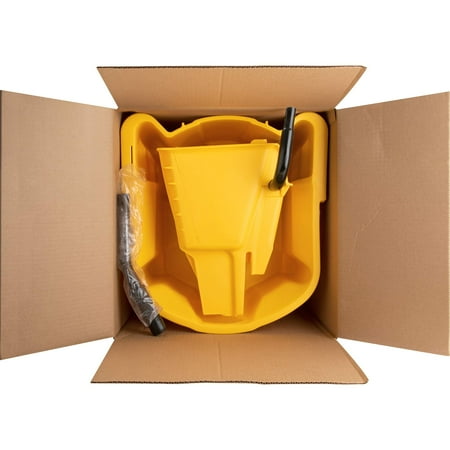 Genuine Joe GJO60466 Splash Guard Mop Bucket and Wringer, 6.5 Gallon Capacity, Yellow, Plastic,
