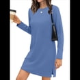 thumbnail image 2 of Vestidos Casuales de Larga para Mujer, Estilo Camiseta , Conjuntos de Otoño Azul XL, 2 of 10