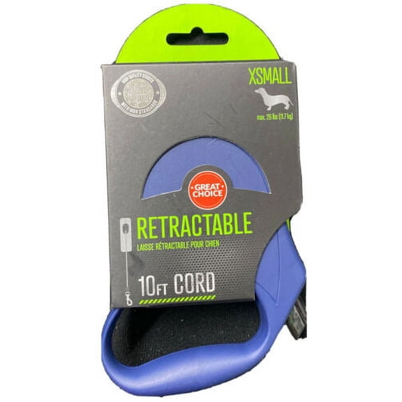 GREAT CHOICE Retractable 10ft Cord Dog Walker Leash-Blue-Xsmall