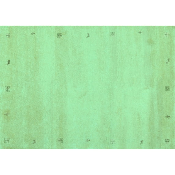 Ahgly Company Machine Washable Indoor Rectangle Abstract Turquoise Blue Contemporary Area Rugs, 2' x 3'