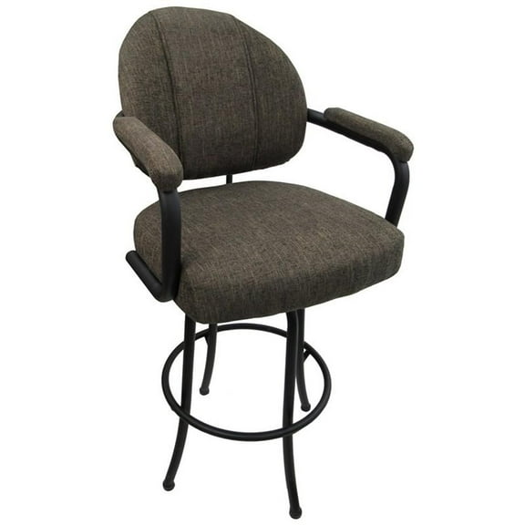 Tobias Designs 26" Swivel Counter Stool in Sanora Brown Fabric on Brown