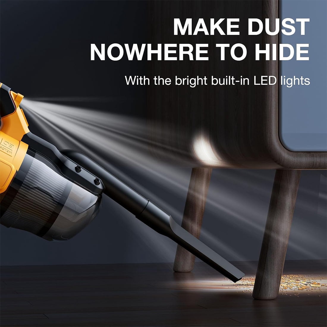 Cordless Vacuum Cleaner for Dewalt 20V Battery, 5-in-1 Handheld Vacuum Cleaner with LED Light and 500W Motor, Portable Vacuum for Car Floor Carpet