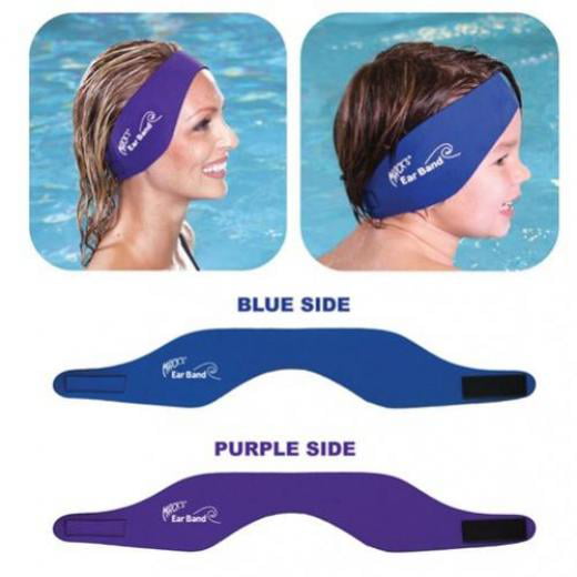 Blue/Orange Zoggs Kids Swimming Ear Band Headband Junior S/M Reversible 
