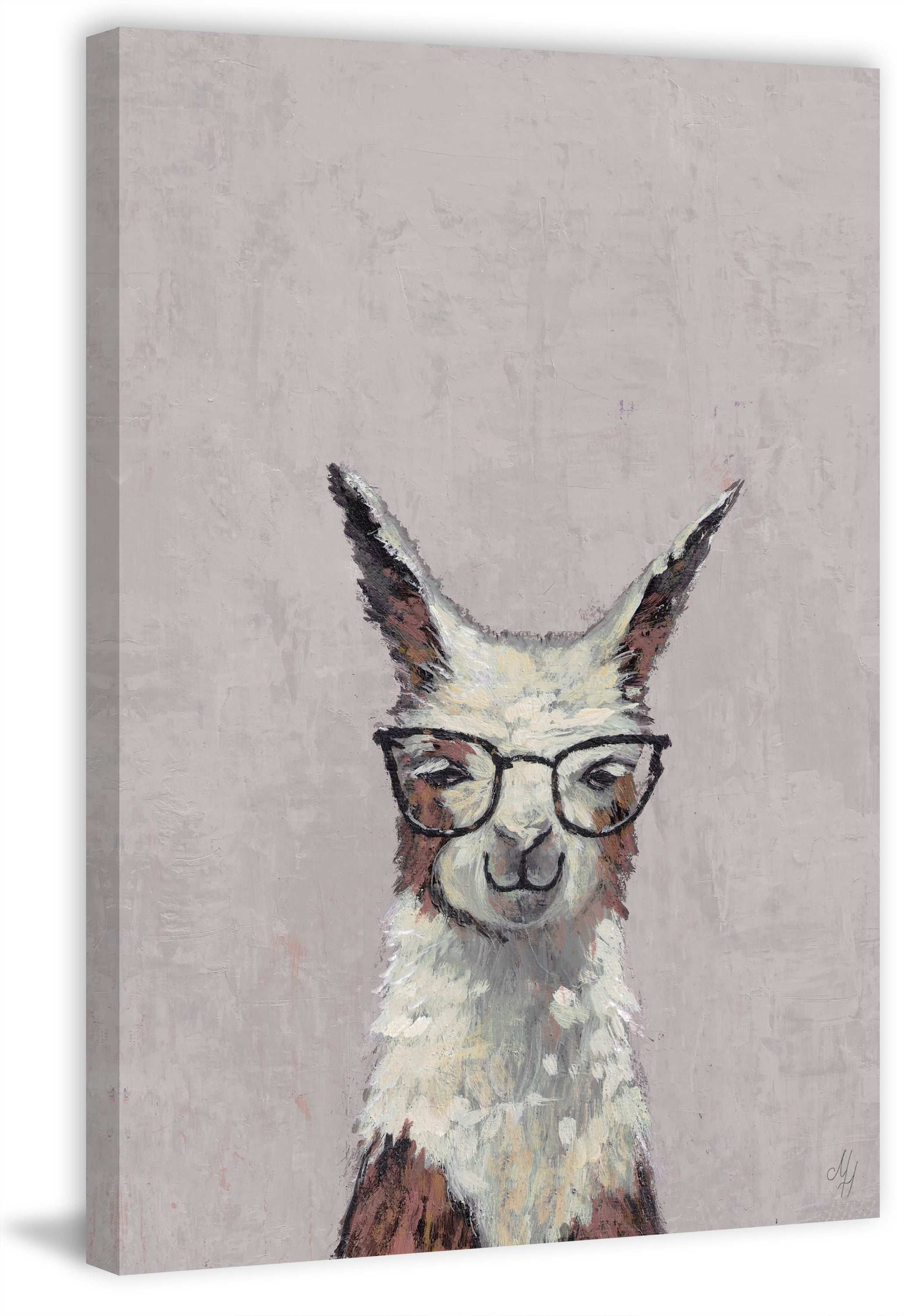 Marmont Hill Cheeky Smart Llama Canvas Wall Art