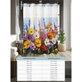 thumbnail image 6 of No Hook Cloth Fabric Shower Curtain with Snap in Liner, Vintage Wildflowers Waterproof Shower Curtains Set with See Through Top Window, Rustic Oil Painted Abstract Botanical Bath Curtains 48"x72", 6 of 6