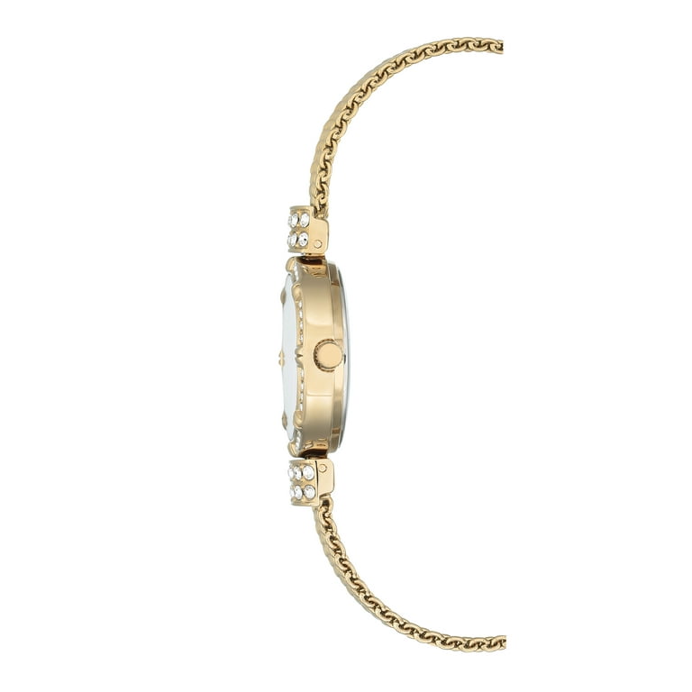 Armitron Women s Mother of Pearl and Gold Dress Bracelet and Watch Set