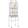 Alden Design 64" Large Rolling Metal Bird Cage with Open Top, Light Gray