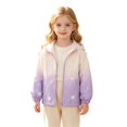 thumbnail image 2 of CPNG Girls Hooded Jacket Gradient Color Heart Print Zip Up Windbreaker Coat Spring Autumn Lightweight Breathable Outdoor Outerwear, 2 of 4