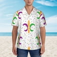 thumbnail image 4 of Bixox Men's Hawaiian Shirts Men's Mardi Gras Carnival1 Print Short-Sleeve Shirt-X-Large, 4 of 8