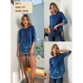 thumbnail image 5 of Zeagoo Women Blouses 3/4 Length Sleeve Loose Shirts Cute Spring Summer Blouses Pleated Plus Size Floral Tunics Crewneck Clothes, 5 of 6