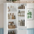 thumbnail image 5 of Hiphuta 71" Tall Bathroom Storage Cabinets with Adjustable Shelves, Narrow Cabinet with Door Shelves, Bathroom Storage Tower for Small Spaces, White, 5 of 8