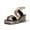 BLACK/BLACK WHITE NATURAL SNAKE, variant on BALEVES Leather Wedge Platform Sandal Black Snake gold (7.5, BLACK/BLACK WHITE NATURAL SNAKE)