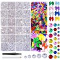 thumbnail image 1 of 24000Pcs Silver Rhinestone Kit, Resin Rhinestones for Crafting, Multi-colored Flatback Rhinestones, Non-Hotfix Gems For Crafting, Clear Rhinestone For Nails, Mini Bows For Crafts, 2/3/4/5/6mm, 1 of 7