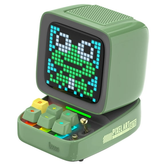 Divoom Ditoo Pixel Art programable LED-Bluetooth-altavoz que muestra el reloj Emoji diseño DIY para decoración del hogar, boda, fiesta con control inalámbrico de aplicación (verde)