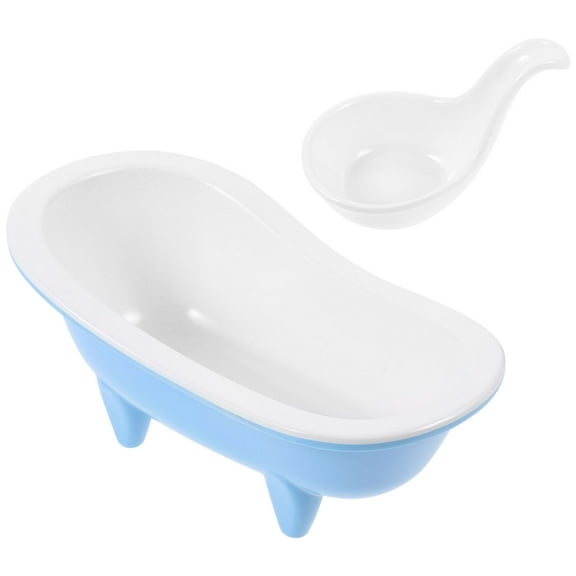 WORGEOUS 1 Set Snack Bowl Food Fruit Serving Bowl Bathtub Shape Candy Tray Dessert Serving Bowl with Spoon