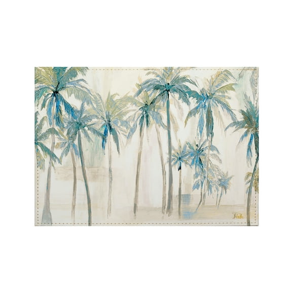 Luxurious Palm Trees Vegan Leather Placemats 4 Pack Look and Feel of Genuine Leather Infused with Copper