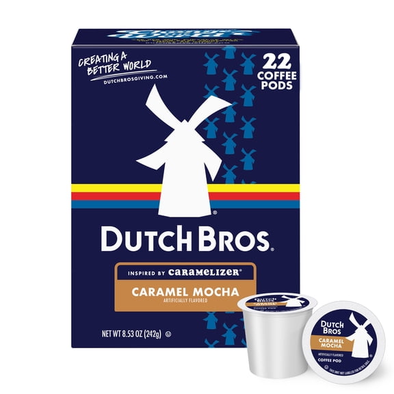 Dutch Bros Caramel Mocha Flavored Coffee Inspired by Caramelizer®, 22 Count, Medium Roast, Single Serve Coffee Pods for Keurig K-Cup Brewers