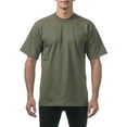 thumbnail image 1 of Pro Club Men's Heavyweight Cotton Short Sleeve Crew Neck T-Shirt,OLIVE,5XL, 1 of 5
