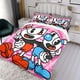 thumbnail image 3 of Cuphead Conjunto de sábanas temático, trío de piezas, cómodo y amigable con la piel, diseño único, regalo de decoración para el hogar para familiares, amigos y fans,140cm *210cm, 3 of 6