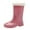 Pink, variant on XIMIN Women High Heel Knee High Comfort Lady Shoes Mid Calf Snow Boots Non Slip Inside Removable Rain Boots Boots Outdoor Rubber Water Shoes