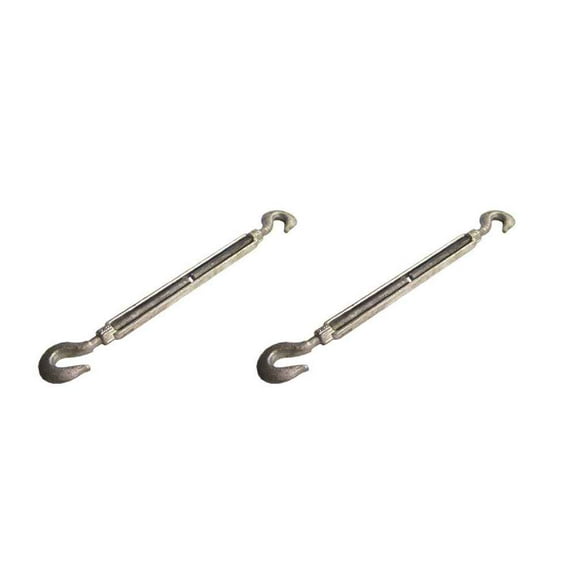 Galvanized Turnbuckle - Hook & Hook - 5/16" x 4-1/2" - 2 Pack