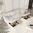 thumbnail image 4 of The Magic Home 122" Modular Sectional Sofa with Movable Ottomans, U Shaped Cloud Couch for Living Room, 3-Seat, White Sofa, 4 of 14