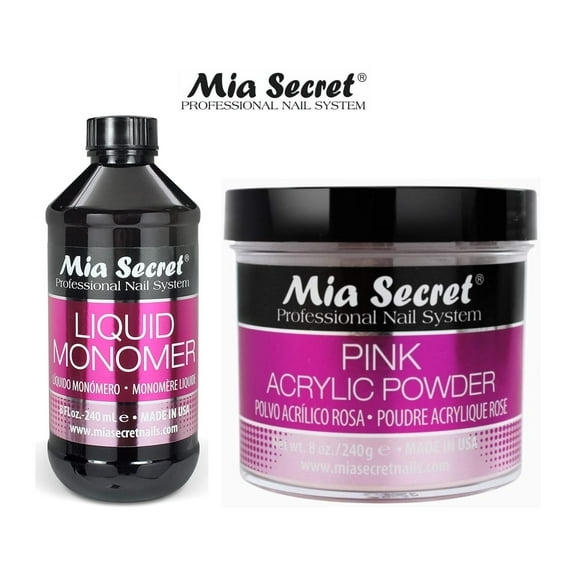 Mia Secret Liquid Monomer 8 oz and PINK Powder 8 oz