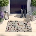 thumbnail image 2 of Paw Prints and Bones Flannel Non Slip Door Rugs,Washable Door Mats Indoor,Decorative Door Mats,Dirt-Resistant and Absorbent Doormat for Entrance,Bedroom,Kitchen,Bathroom,23.5x16in(60x40cm), 2 of 5