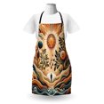thumbnail image 3 of Trippy Apron, Bohemian Sunny Atmosphere Waves Psychedelic Huddles of Clouds and Leaves, Unisex Kitchen Bib with Adjustable Neck for Cooking Gardening, Adult Size, Pale Brown Petrol Blue, by Ambesonne, 3 of 4