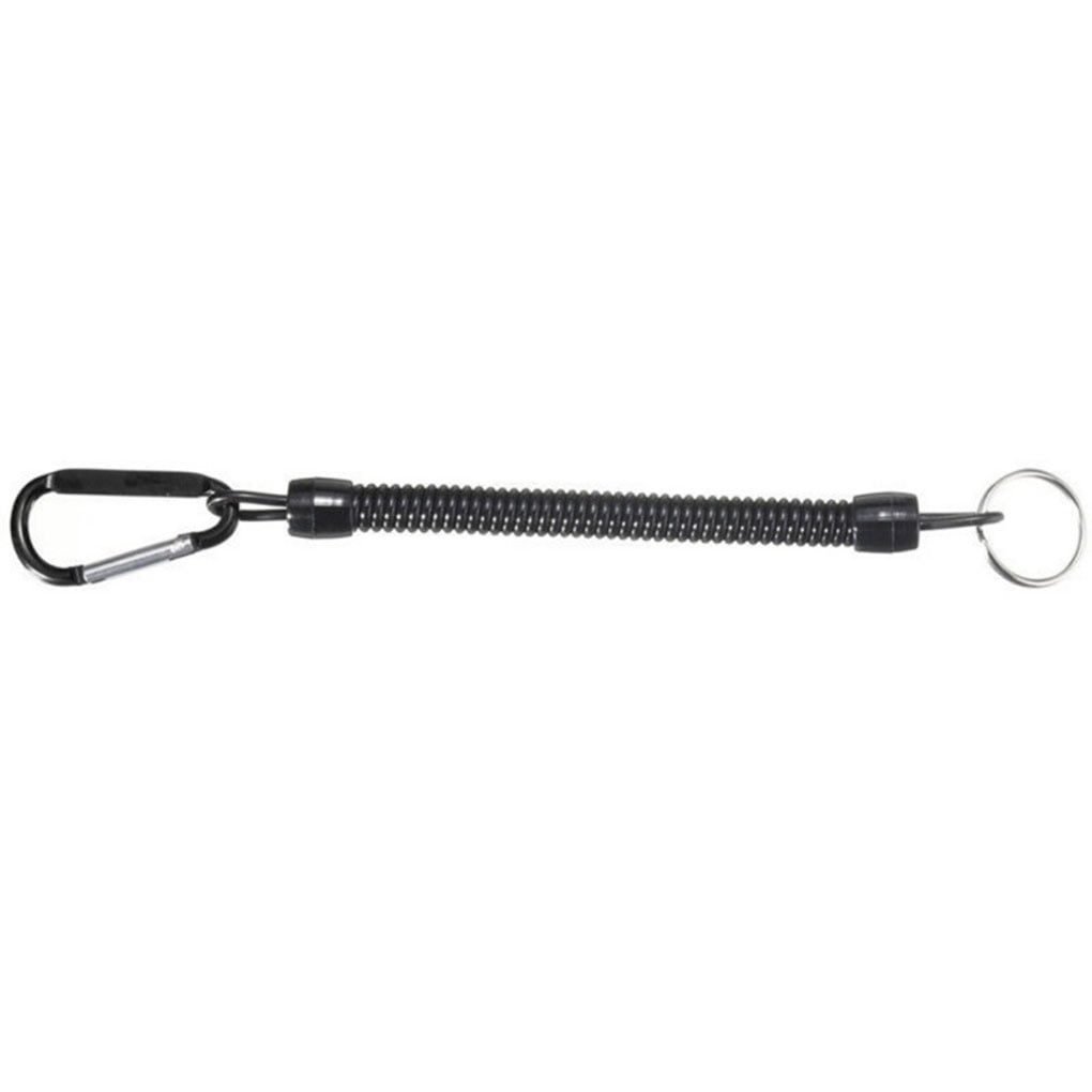 Keenso Fishing Coiled Lanyard Rope with Carabiner 90cm Flexible Connection Fishing Tool Tether 