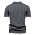 thumbnail image 4 of Polo T Shirts for Men Solid Color Business Workl Lapel Knit Short Sleeve Summer Casual Slim Mens Shirts, 4 of 5
