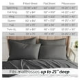 thumbnail image 3 of 6-Piece Extra Deep Pocket Queen Sheets Set, Ultra-Soft Microfiber Bed Sheets with 21" Deep Fitted Sheet, Oversize Flat Sheet, 4 Pillowcases, Slate, 3 of 9