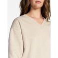 thumbnail image 3 of Time and Tru Women's and Women's Plus V-Neck Sweatshirt and Pants Set, 2-Piece, Sizes XS-4X, 3 of 5