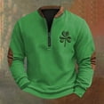 thumbnail image 5 of EnJoCho Half Zip St Patric𝗄s Day Sweatshirts Boys Vintag𝖾 Print Long Sleeve Casual V-Neck Pullover Fashion Irish Shirts Youth Retro Style Top Green Festive Comfy Shamroc𝗄 Design, 5 of 5