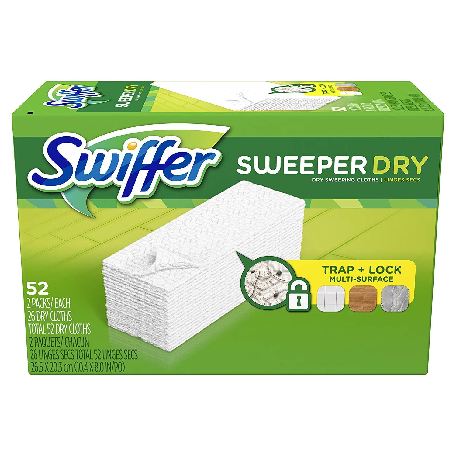 Swiffer Sweeper Dry Mop Refills for Floor Mopping&Cleaning Sweeping Cloths 52 Ct 