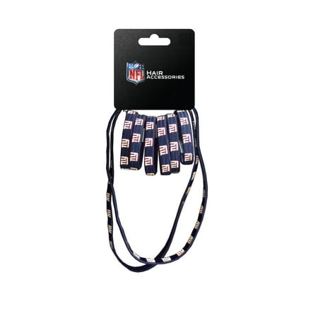 NFL New York Giants Hair Accessory 6-Elastic Ponytail Bands and 2-Elastic Hea...