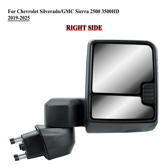 Passenger Right Side Tow Mirror for 19-25 Chevy Silverado GMC Sierra 2500 3500HD