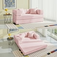 thumbnail image 2 of YINIX 62.9"  Sofa Couch with Two Pillows,  Comfy Modular Convertable Sofa Bed for Living Room and Small Spaces, Pink, 2 of 10