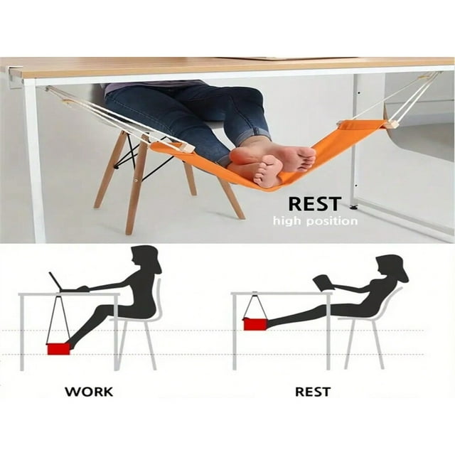 LNGOOR 1pc Foot Rest Hammock Relieve Fatigue Hang Under Desk Portable Laying Bed For Office