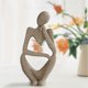thumbnail image 2 of Sandstone Resin Thinker Statue Nordic Abstract Sculpture Collectible Figurines Home Office Bookshelf Desktop Decor, 2 of 5